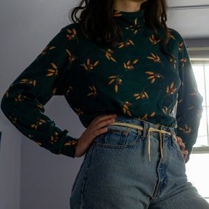 Vintage Floral Turtleneck